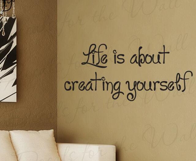 Life About Creating Yourself Inspirational Motivational Kid Quote Sticker Art Decor Decorative Vinyl Saying Large Wall Lettering Decal In16 - image 1