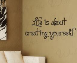Life About Creating Yourself Inspirational Motivational Kid Quote Sticker Art Decor Decorative Vinyl Saying Large Wall Lettering Decal In16 - thumbnail 1