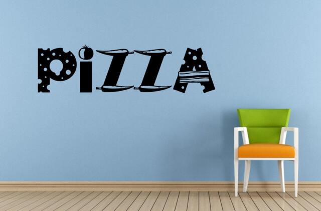 Pizza Food Word Logo Sign Emblem Shop Window Wall Or Car Vinyl Peal & Stick Removable Sticker Decal L1413 - image 1