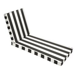 Sunbrella Cabana Classic, Black & White Stripes, Pillow Covers, Boxed Cushion Custom Sizes, Outdoor Fabric, Covers Only - thumbnail 2