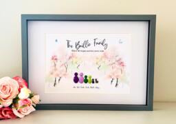 Personalized Family Pebble Art Picture Frame, Mothers Day Gift - thumbnail 1