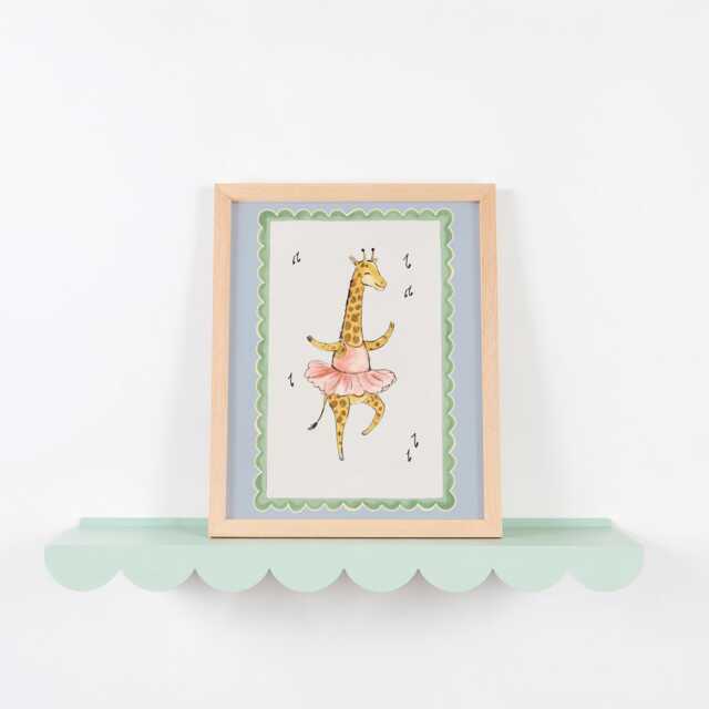 Ballet Dancing Giraffe - Vintage Style Girls Room Poster - image 1