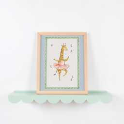 Ballet Dancing Giraffe - Vintage Style Girls Room Poster - thumbnail 1