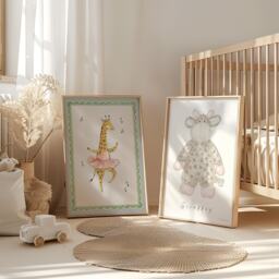 Ballet Dancing Giraffe - Vintage Style Girls Room Poster - thumbnail 2