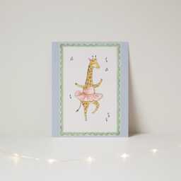 Ballet Dancing Giraffe - Vintage Style Girls Room Poster - thumbnail 3
