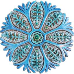 3 Ceramic Entrance Wall Tiles, Turquoise Garden Decor - Set Of 3 - thumbnail 2