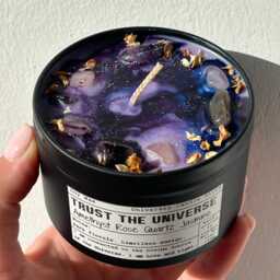 Trust The Universe - Ritual Candle, Anxiety Relief Self Care Gift, Meditation Spiritual Crystal Candle Bestseller