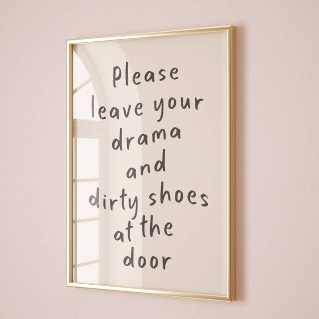 Funny Hallway Art Print Leave Drama & Dirty Shoes - image 1
