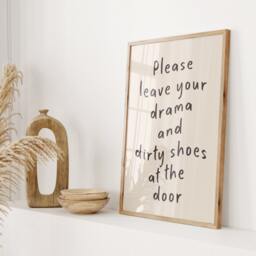 Funny Hallway Art Print Leave Drama & Dirty Shoes - thumbnail 3