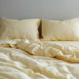 Light Yellow, Buttery Yellow Linen Pillowcases, Washed Flax Linen, Natural Soft Pillow Covers, Eco Friendly & Handmade - thumbnail 2