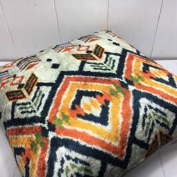 Silk Blend Ikat Pillow Cover - 24x24 - thumbnail 4