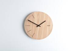Wooden Wall Clock - Modern Minimal Design Home Decor Natural Wood- Large Handmade Silent Movement