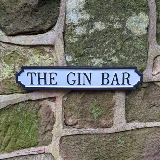 The Gin Bar Metal Street Sign Hand-Painted Steel, 45cm - image 1