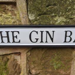The Gin Bar Metal Street Sign Hand-Painted Steel, 45cm - thumbnail 3