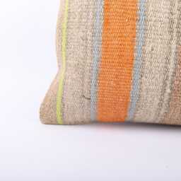 Embroidered Kilim Pillow Cover 12x24 Turkish Wool Throw - thumbnail 2