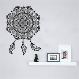 Dream Catcher Vinyl Wall Art, Decal, Sticker, Transfer, Mural, Removable, Decoration, Interior, Exterior, Peel & Stick, - 0865 - thumbnail 1