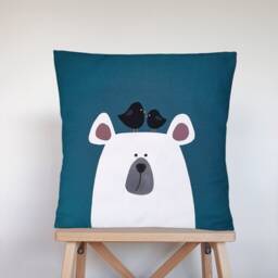 Polar Bear, Dorm Room Decor, Collage Student Gift, Bird Pillow, Decorative Pillows For Bed, Gift Kids, Nursery Funny Pillow Cover - thumbnail 1