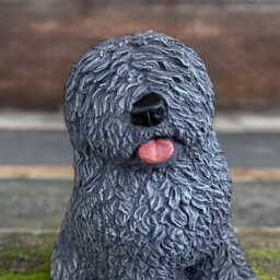 Concrete English Dog Statue Outdoor Sculpture Memorial Pet Figurine Cement Yard Ornament Handmade Stone Art Lover Gift - thumbnail 3