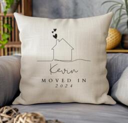 Personalised Cushion, New Home Gift, First Cushion Cover, Moving Out Housewarming Gifts, Decor, Gifts