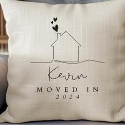 Personalised Cushion, New Home Gift, First Cushion Cover, Moving Out Housewarming Gifts, Decor, Gifts - thumbnail 3
