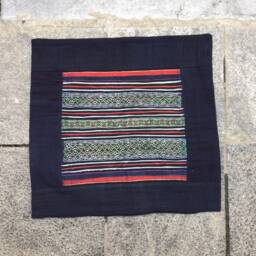 Vintage Handmade Hmong Embroidered Cotton Pillow in The North Of Vietnam - thumbnail 3