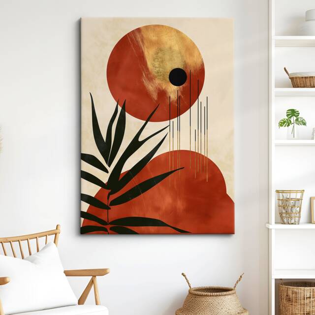 Boho Nordic Shapes Wall Decor Abstract Art Framed Poster Print & Canvas Bedroom Home Interior Gift For Her Girlfriend - image 1