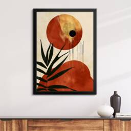 Boho Nordic Shapes Wall Decor Abstract Art Framed Poster Print & Canvas Bedroom Home Interior Gift For Her Girlfriend - thumbnail 4
