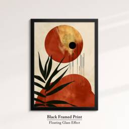 Boho Nordic Shapes Wall Decor Abstract Art Framed Poster Print & Canvas Bedroom Home Interior Gift For Her Girlfriend - thumbnail 2