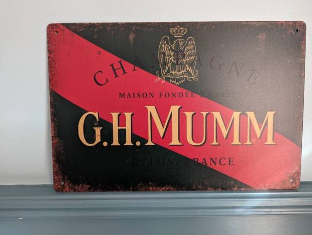 G.h.mumm Champagne A4 Metal Sign 20x30cm Man Cave Plaque Wall Art Gift