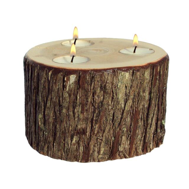 Cedar Tree Stump Candle Holder Rustic Tea Light Centerpiece