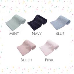 Personalised Baby Swaddle Wrap, Stars Or Hearts, Navy Mint Pink Blue, Soft & Fluffy - thumbnail 3