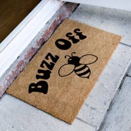 Buzz Off Bee Doormat - New Home Gift Funny Door Mat Rude Quote Rug Housewarming Custom Lover Idea Gifts - thumbnail 2