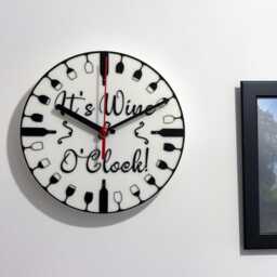 Wine O'clock Sayings Quote Clock Wall Mounted Colourful - thumbnail 2