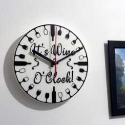 Wine O'clock Sayings Quote Clock Wall Mounted Colourful - thumbnail 1