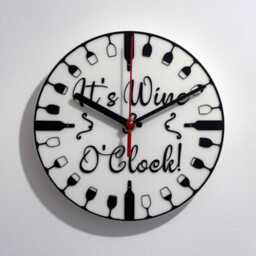 Wine O'clock Sayings Quote Clock Wall Mounted Colourful - thumbnail 4
