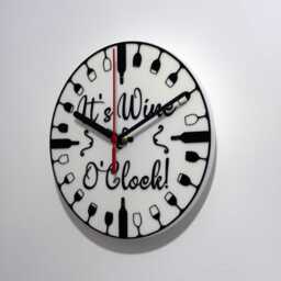 Wine O'clock Sayings Quote Clock Wall Mounted Colourful - thumbnail 3