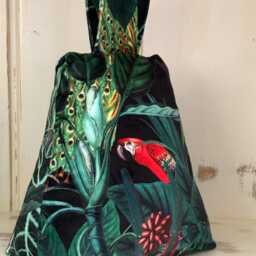 Botanical Velvet Door Stop Handcrafted Jungle Print, Weighted Luxurious Feel - thumbnail 3