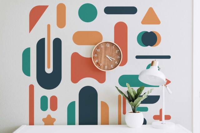 Abstract Shapes Wall Decal Pattern - image 1