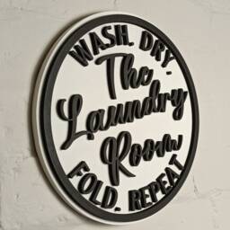 Laundry Room Sign Wash Dry Fold Repeat, Farmhouse Wall Art - thumbnail 3