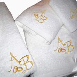 Bath Towels & Personalized Bathrobe - Ref. Wedding Marriage Gold - thumbnail 2