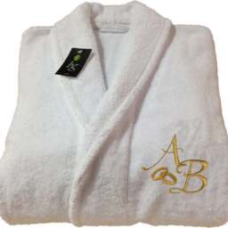 Bath Towels & Personalized Bathrobe - Ref. Wedding Marriage Gold - thumbnail 3