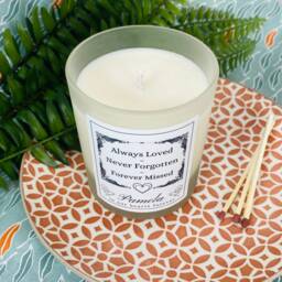 Personalised Bereavement With Sympathy Candle - Remembrance - Memoriam Always Loved Never Forgotten Forever Missed Frosted Glass Jar - thumbnail 2