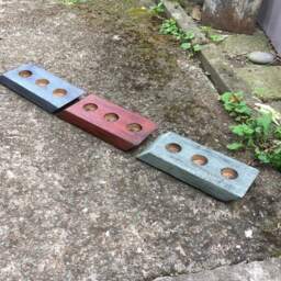 Reclaimed Oak Candle Holder, Tea Light Holder Green - thumbnail 4