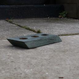 Reclaimed Oak Candle Holder, Tea Light Holder Green - thumbnail 3