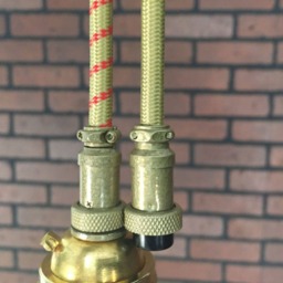 "Industrial Pendant Light -Brass 6"" Smoked Glass Cone Shade With Patented ""Huila" - thumbnail 4