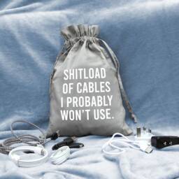 Shitload Of Cables Drawstring Bag, Cable Storage, Gift For Him, Dad, Father's Day Gift, Men's Dad Christmas Him - thumbnail 3