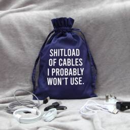 Shitload Of Cables Drawstring Bag, Cable Storage, Gift For Him, Dad, Father's Day Gift, Men's Dad Christmas Him - thumbnail 2