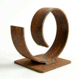 Rustic Metal Sculpture Handcrafted Modern Art Curl Garden Decor For Outdoors E300 - thumbnail 2