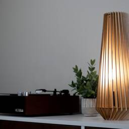 Pine Wood Table Lamp/Modern Shade Housewarming Gift /Christmas Gift Wedding Graduation - thumbnail 2