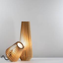 Pine Wood Table Lamp/Modern Shade Housewarming Gift /Christmas Gift Wedding Graduation - thumbnail 3